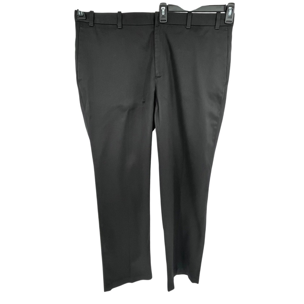 Perry Ellis Dress Pants Men 40x30 Black Tailored Fit Flat Front Business Casual
